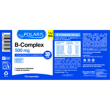 Komplex-B-Vitamin 500 mg 150 Komprimé Polaris | Polaris